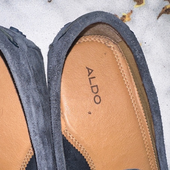 Aldo Dark Suede Slip-On Loafers - Picture 3 of 12